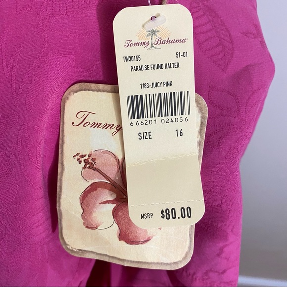 Tommy Bahama paradise found silk pink halter top maxi wrap skirt set sz 16 $225 - Picture 7 of 9